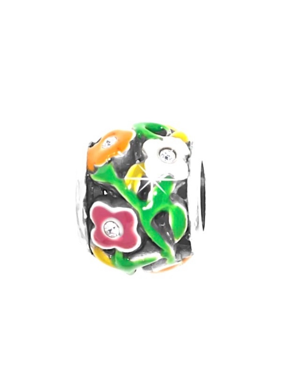💎 Brighton Flower Enamel Silver SWAROVSKI CRYSTAL Charm Bracelet Bead/Spacer!